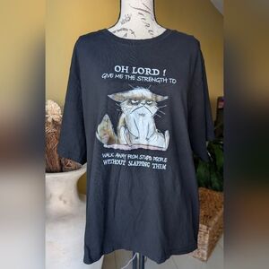 Unisex Black Graphic Short Sleeve Cotton T-shirt Size 3XL